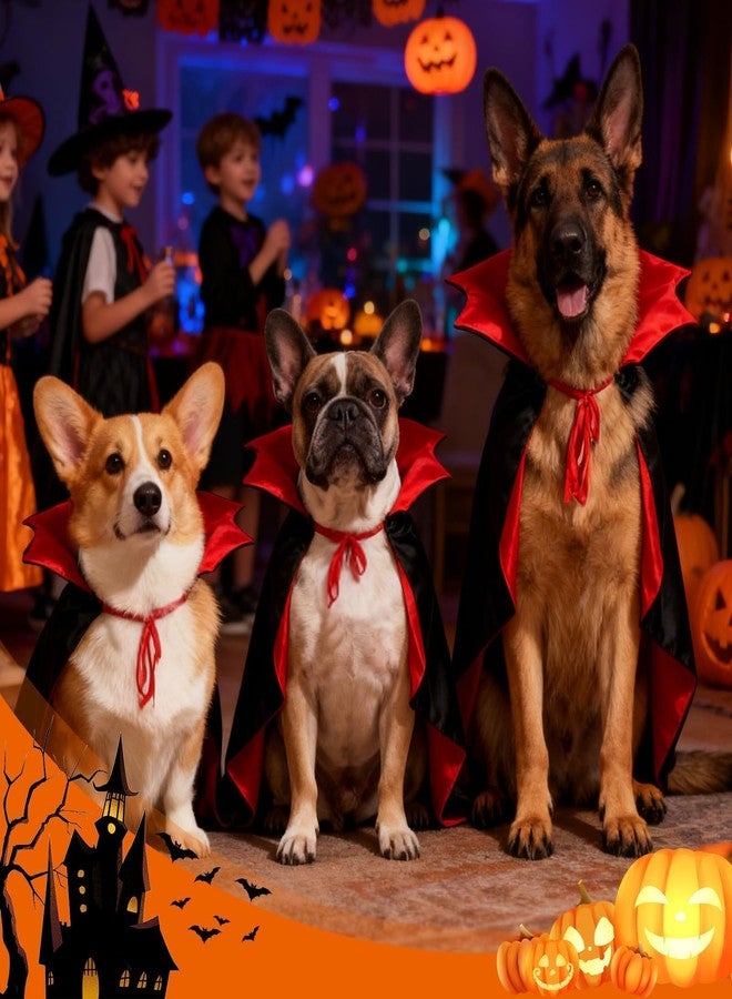 Olanrun Dog Costume - Dog Halloween Costumes Vampire Cloak, Wizard Outfit, Witch Cosplay Apparel Cape - Funny Party Dress Up Halloween Pet Costumes for Small Dogs, Cats (Black Red) - Image 4